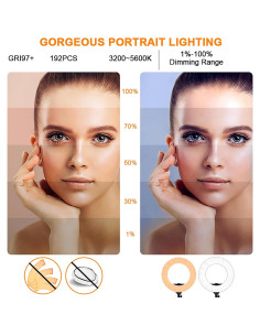 Luz de Anillo GVM LED Bi-Color 14" con Trípode y Bluetooth 2