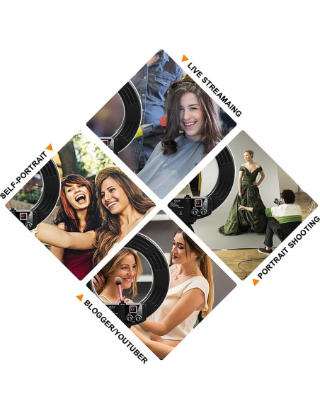 Luz de Anillo GVM LED Bi-Color 14" con Trípode y Bluetooth