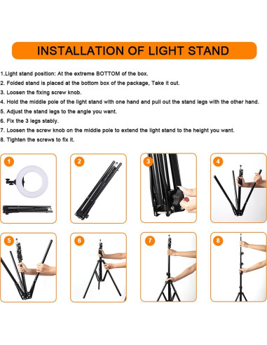 Luz de Anillo GVM LED Bi-Color 14" con Trípode y Bluetooth