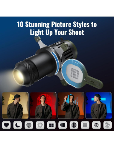 Luz de Video LED Zhiyun MOLUS X100 Combo V2 100W Mini Foco