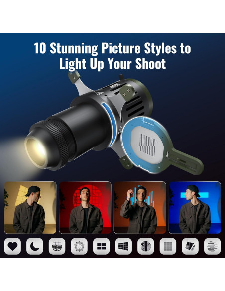 Luz de Video LED Zhiyun MOLUS X100 Combo V2 100W Mini Foco Luz de Video LED Zhiyun MOLUS X100 Combo V2 100W Mini Foco