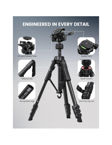 Trípode Lamicall STFC01 para Cámara y Teléfono 7.98 kg 170 cm