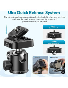 Trípode de cámara ULANZI TT53, 180 cm, ligero y portátil 2