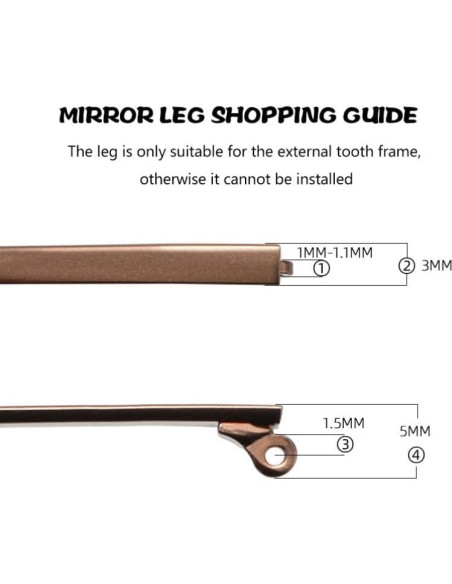 Brazos de Reemplazo para Gafas Hemobllo Dorado 14 cm