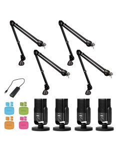 Paquete de Podcast y Streaming StreamEye con 4 Micrófonos NT-USB Mini