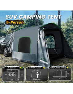 Carpa SUV WildFinder 5-9 Personas Impermeable 2.44x3.23m 2