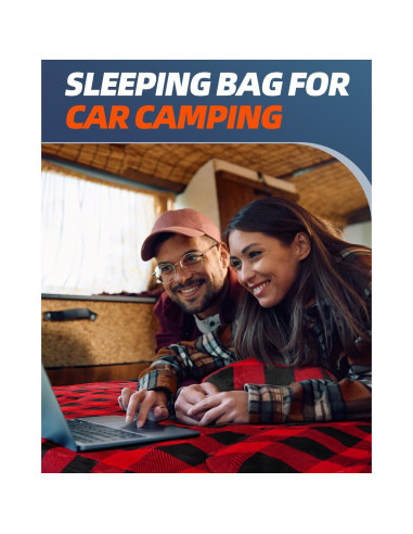 Saco de Dormir Doble MEREZA Franela XL 220x150 cm para Camping
