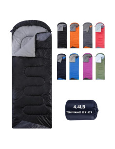 Saco de Dormir JEAOUIA XL Ligero Impermeable 1 Persona
