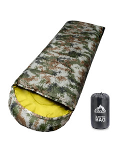 Saco de Dormir MEREZA XL Camuflado para Climas Fríos y Cálidos