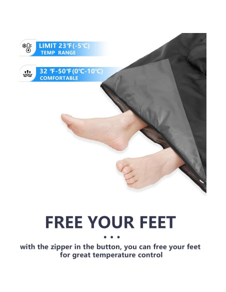 Saco de Dormir JEAOUIA XL Ligero Impermeable 1 Persona