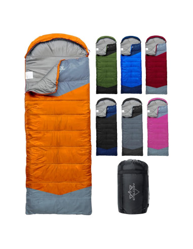 Saco de dormir ETGLCOZY 3 temporadas 220x80cm ligero naranja