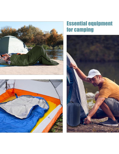 12 Sacos de Dormir Ayearparty para Camping 210x75cm Impermeables
