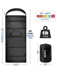 Saco de Dormir Cozivo Ajustable 3 Estaciones 220x82.5cm 2