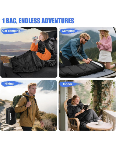 Saco de Dormir Cozivo Ajustable 3 Estaciones 220x82.5cm