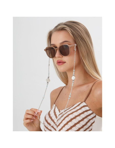Cadena de Gafas Bead YN01 para Mujeres - Antideslizante Azul