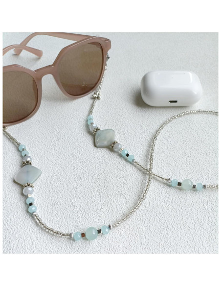 Cadena de Gafas Bead YN01 para Mujeres - Antideslizante Azul