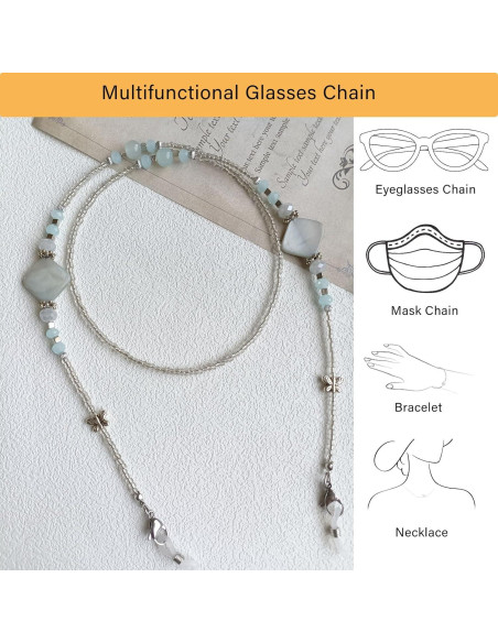 Cadena de Gafas Bead YN01 para Mujeres - Antideslizante Azul