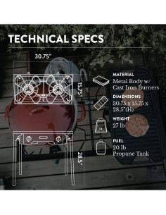 Estufa de Campamento Doble Quemador Gas One B-4545 150000 BTU 2