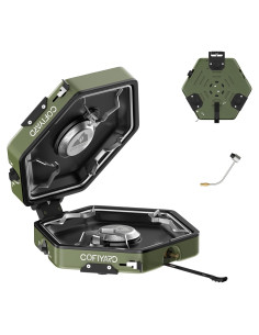 Estufa de Camping Plegable COFIYARD 2 Quemadores Propano Verde