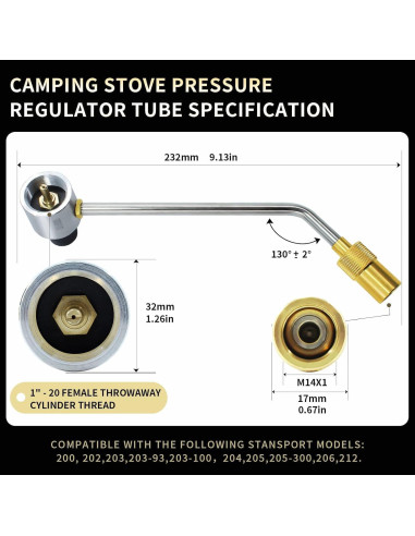 Adaptador de Manguera de Propano MCAMPAS 1.83 m con Regulador