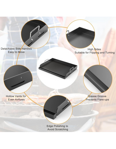 Plancha para Parrilla Barbqtime 43x33 cm Antiadherente