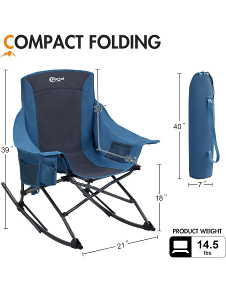 Silla de Camping Plegable Portal Rocking Azul 159 kg