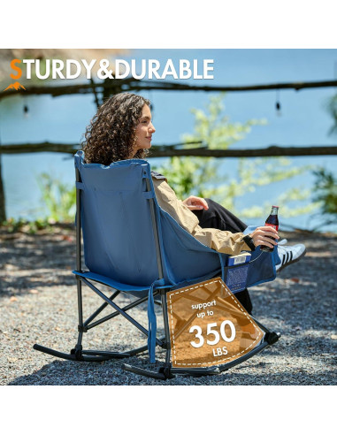Silla de Camping Plegable Portal Rocking Azul 159 kg