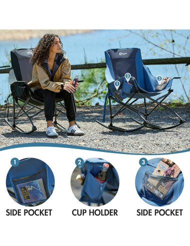 Silla de Camping Plegable Portal Rocking Azul 159 kg