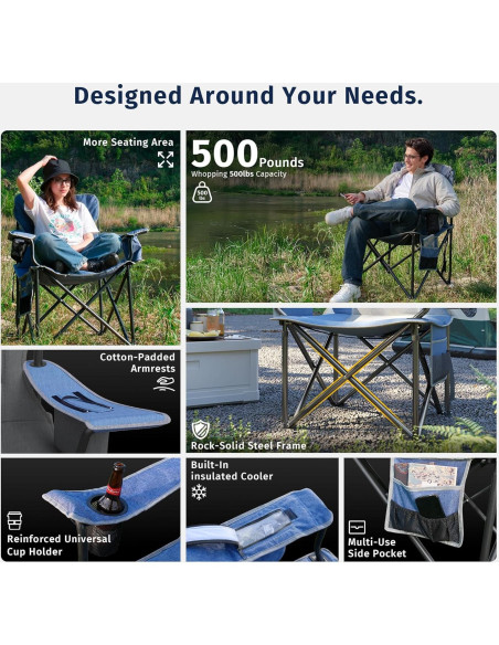 Silla de Camping Plegable EAST OAK CC02BU2 - Soporta 227 kg Silla de Camping Plegable EAST OAK CC02BU2 - Soporta 227 kg