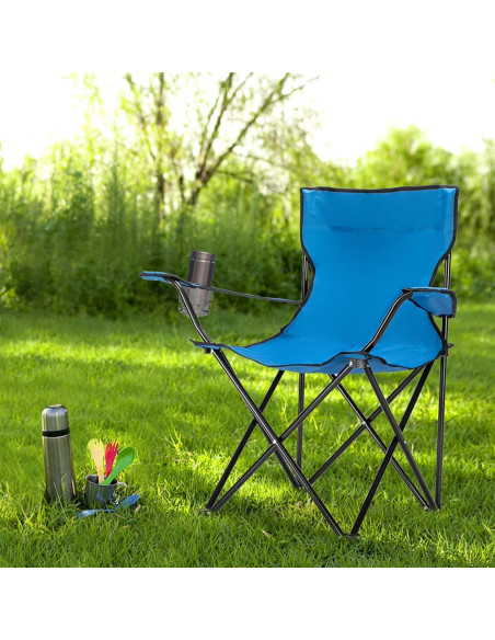 Silla de Camping Plegable Ochine 1.59 kg Soporta 104 kg Azul