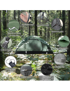 Tienda de Hamaca Planas Outeka - Impermeable y Antimosquitos 2