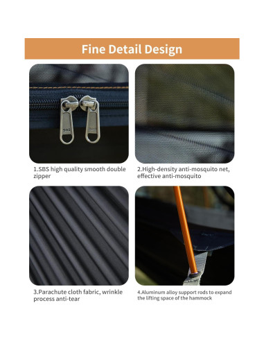 Hamaca de Camping Travel Bird Extra Grande 2 Personas con Red Antimosquitos