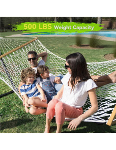 Hamaca Doble ANAGOO de Poliester 190x140 cm Blanca 2