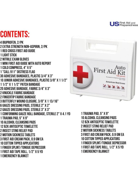 Kit de Primeros Auxilios Deluxe para Auto American Red Cross 138 Piezas Kit de Primeros Auxilios Deluxe para Auto American Red Cross 138 Piezas