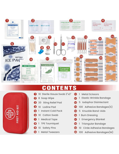 Kit de Primeros Auxilios Heltrek 298 Piezas Compacto 21x13 cm