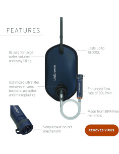 Purificador de Agua LifeStraw Peak Series 8L - 30L/h, 18000L vida 2