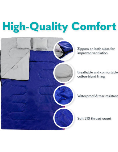 Saco de Dormir Doble Sleepingo Impermeable Queen 2 Personas