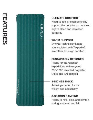 Almohadilla para Dormir Exped Dura 3R Aislada 25C Ciprés