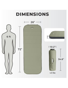 Cama de Camping Autoinflable CORE 4 Temporadas 2.25 kg 2
