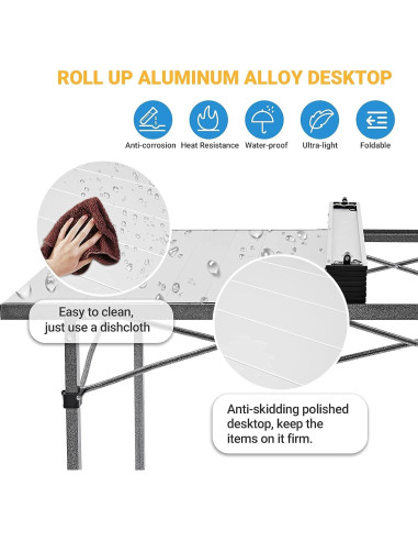 Mesa Plegable KingCamp 135.9x69.9cm para 4-6 Personas