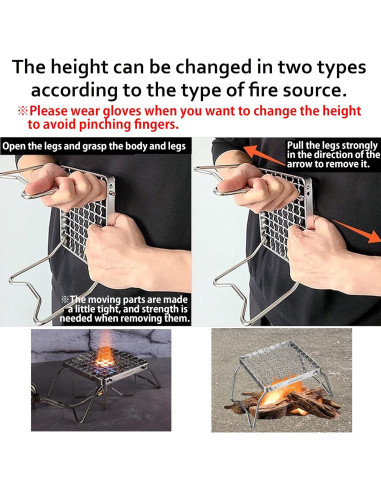 Parrilla de Camping Plegable Camping Moon VA-US-MS-1011 Acero Inoxidable