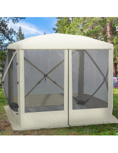 Carpa Plegable Outsunny 2.13x2.13m Beige para Camping 2