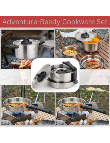 Juego de Utensilios de Cocina Camping Comfilux 6 Piezas Acero Inoxidable