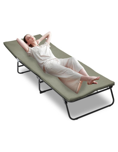 Cama Plegable para Camping ESPIDOO Ajustable 5 Ángulos Tela Oxford