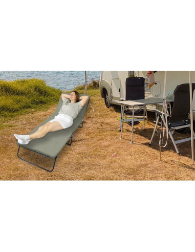 Cama Plegable para Camping ESPIDOO Ajustable 5 Ángulos Tela Oxford