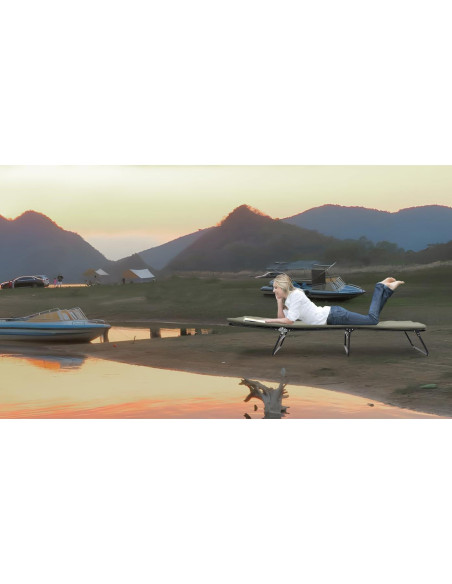 Cama Plegable para Camping ESPIDOO Ajustable 5 Ángulos Tela Oxford
