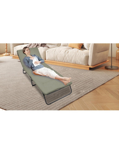 Cama Plegable para Camping ESPIDOO Ajustable 5 Ángulos Tela Oxford