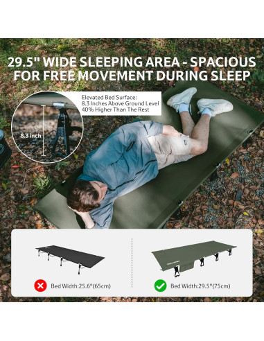 Cama de Camping Plegable Naturehike GREENWILD 75cm Ancho