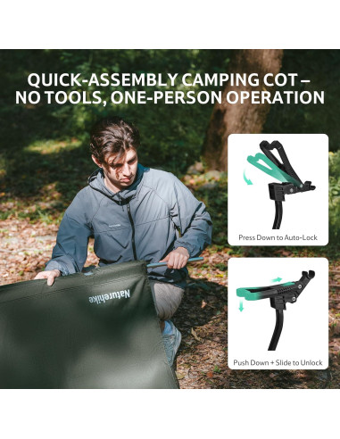 Cama de Camping Plegable Naturehike GREENWILD 75cm Ancho