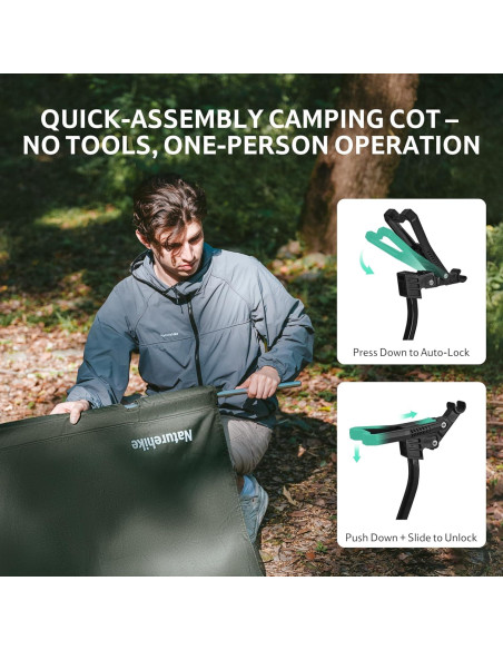 Cama de Camping Plegable Naturehike GREENWILD 75cm Ancho